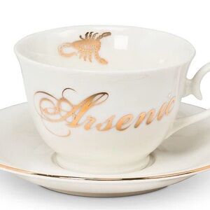 Arsenic Gold and White Teacup and Saucer